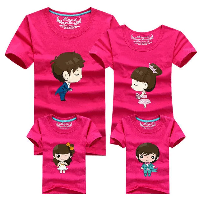 1pcs Family Look T Shirts 16 Colors 2016 Brand Summer Family Matching Clothes Dad & Mom & Son & Daughter Cartoon Family Outfits