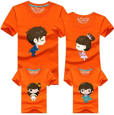 1pcs Family Look T Shirts 16 Colors 2016 Brand Summer Family Matching Clothes Dad & Mom & Son & Daughter Cartoon Family Outfits