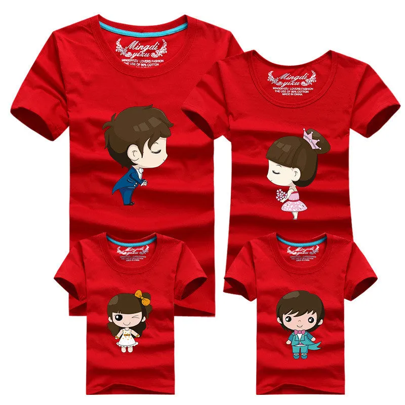 1pcs Family Look T Shirts 16 Colors 2016 Brand Summer Family Matching Clothes Dad & Mom & Son & Daughter Cartoon Family Outfits