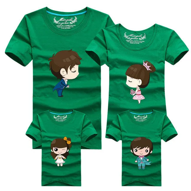 1pcs Family Look T Shirts 16 Colors 2016 Brand Summer Family Matching Clothes Dad & Mom & Son & Daughter Cartoon Family Outfits