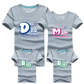 1piece Fashion Family Matching Outfits Tshirt 16 Color Clothes For matching family clothes mother father Baby short Sleeve Shirt