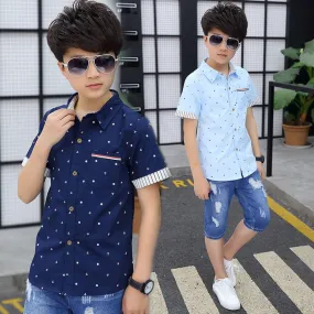 2019 Summer Toddler Teenage Dot School Boy Clothing Kids Boys