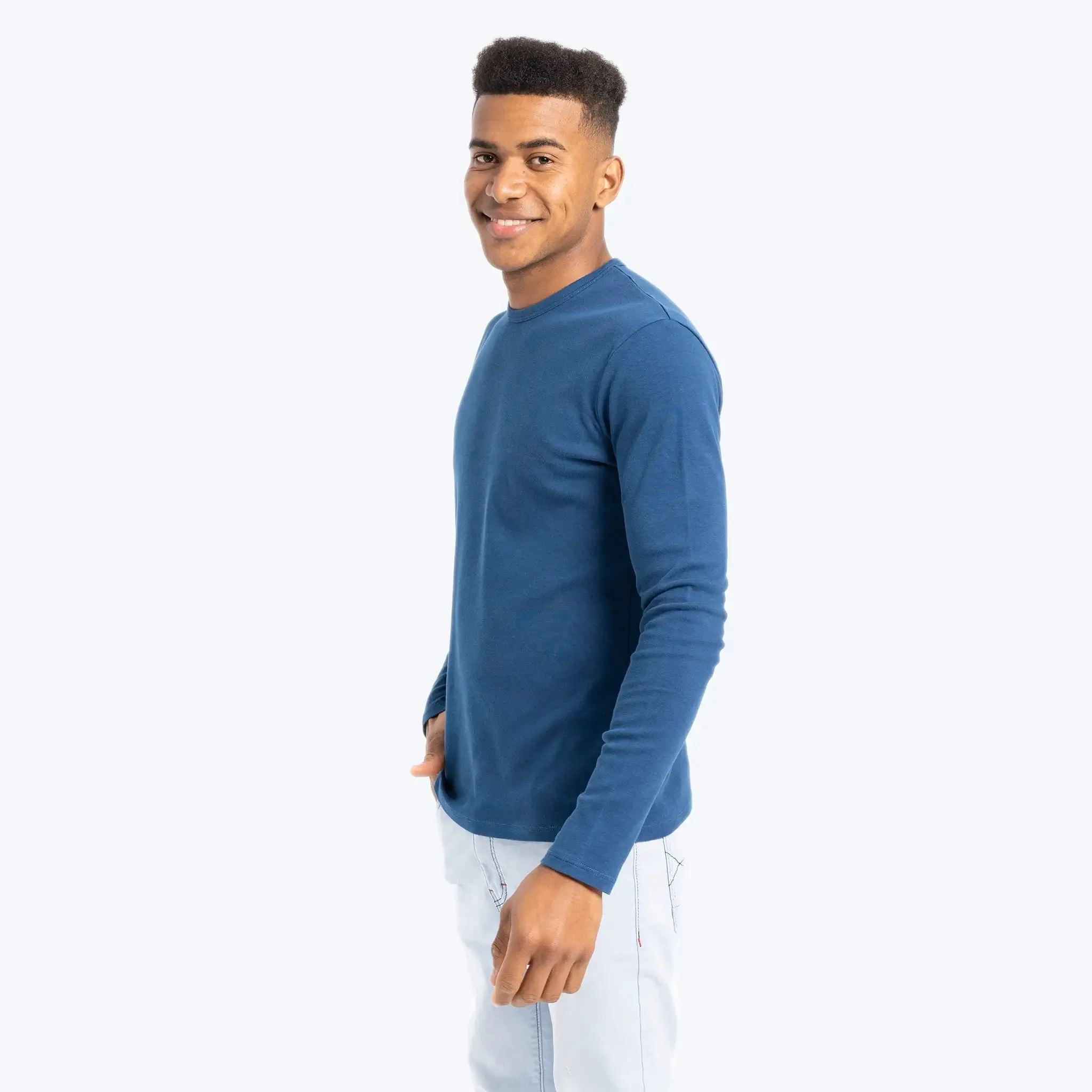 3 Pack - Men's Organic Pima Cotton Long Sleeve Shirts