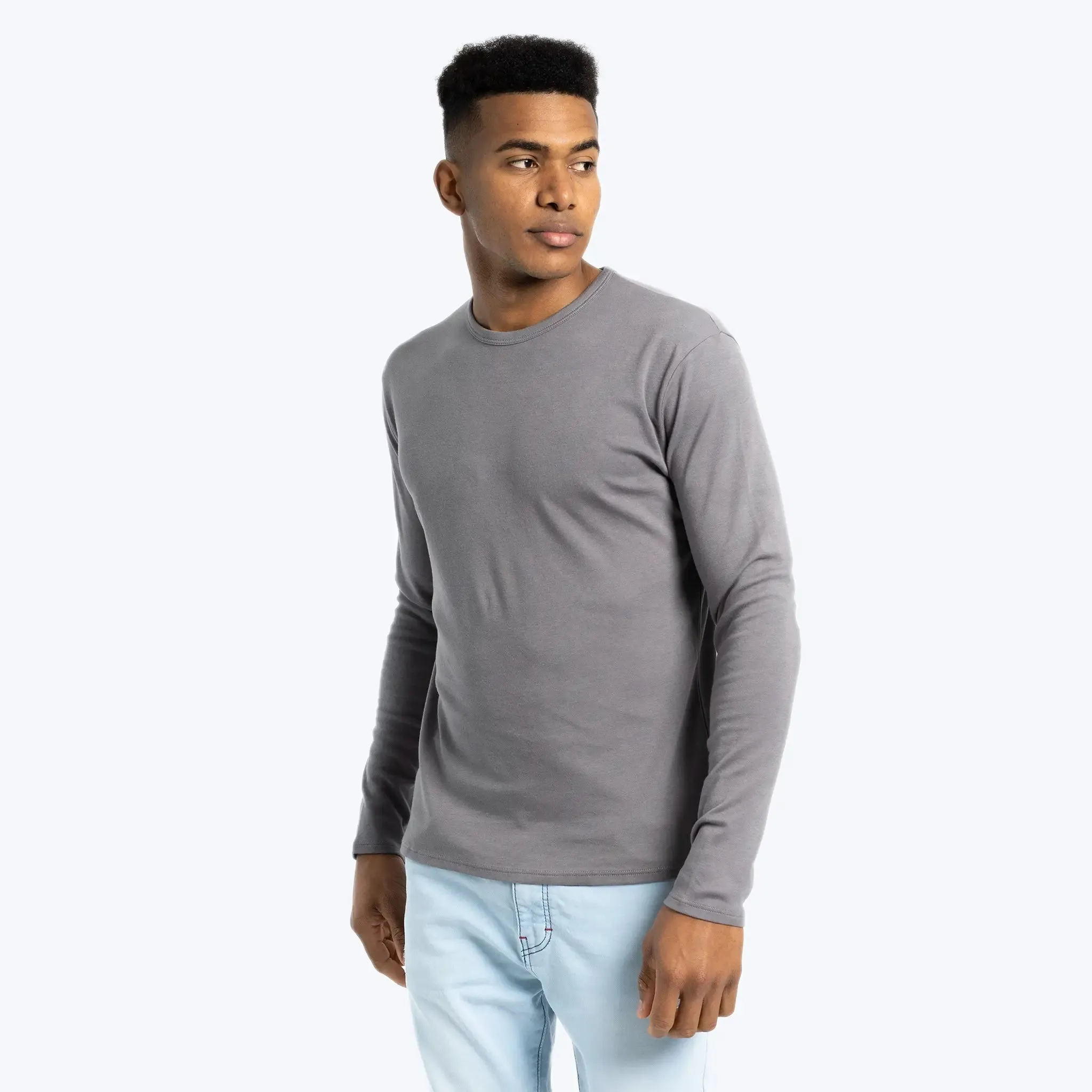 3 Pack - Men's Organic Pima Cotton Long Sleeve Shirts