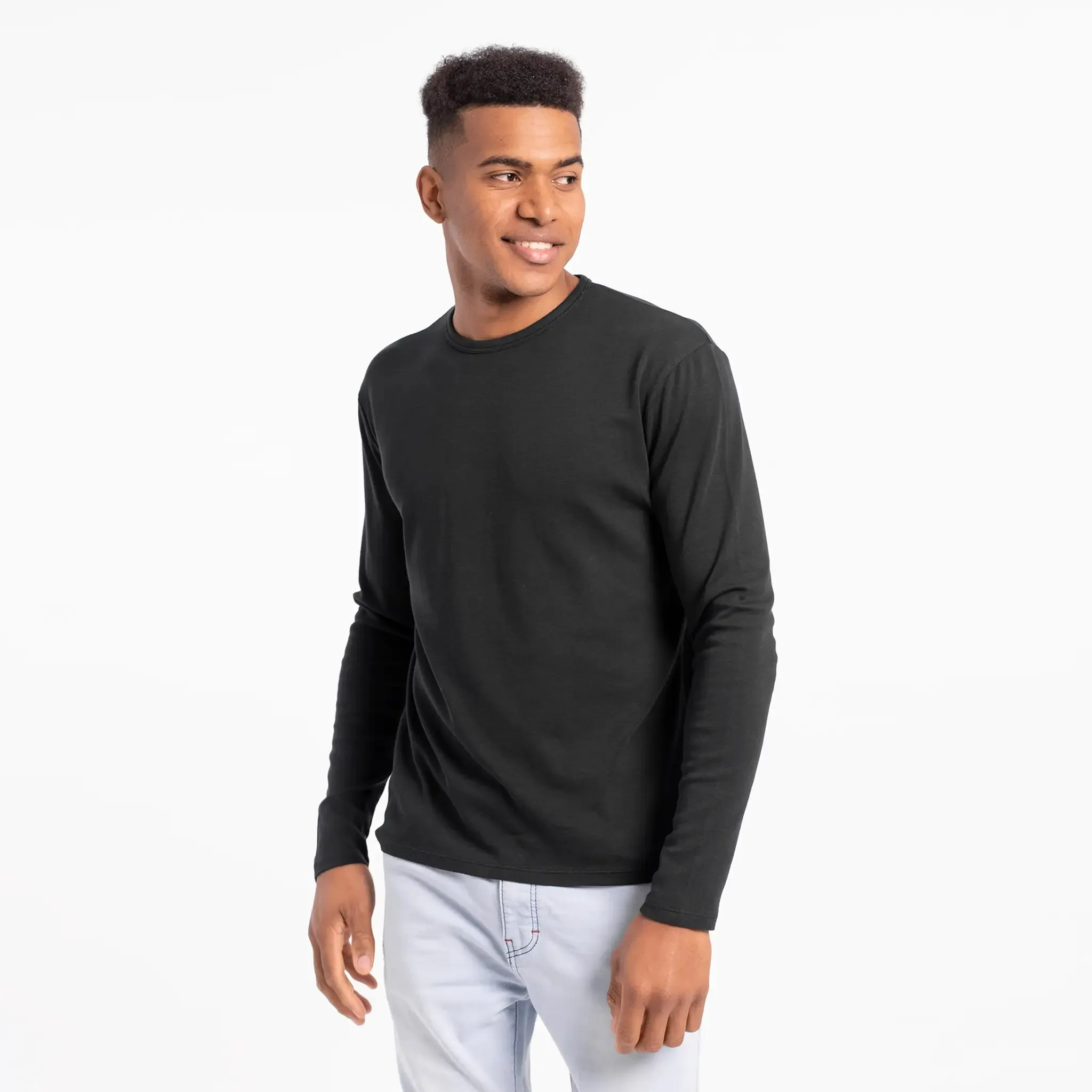 6 Pack - Men's Organic Pima Cotton Long Sleeve Shirts