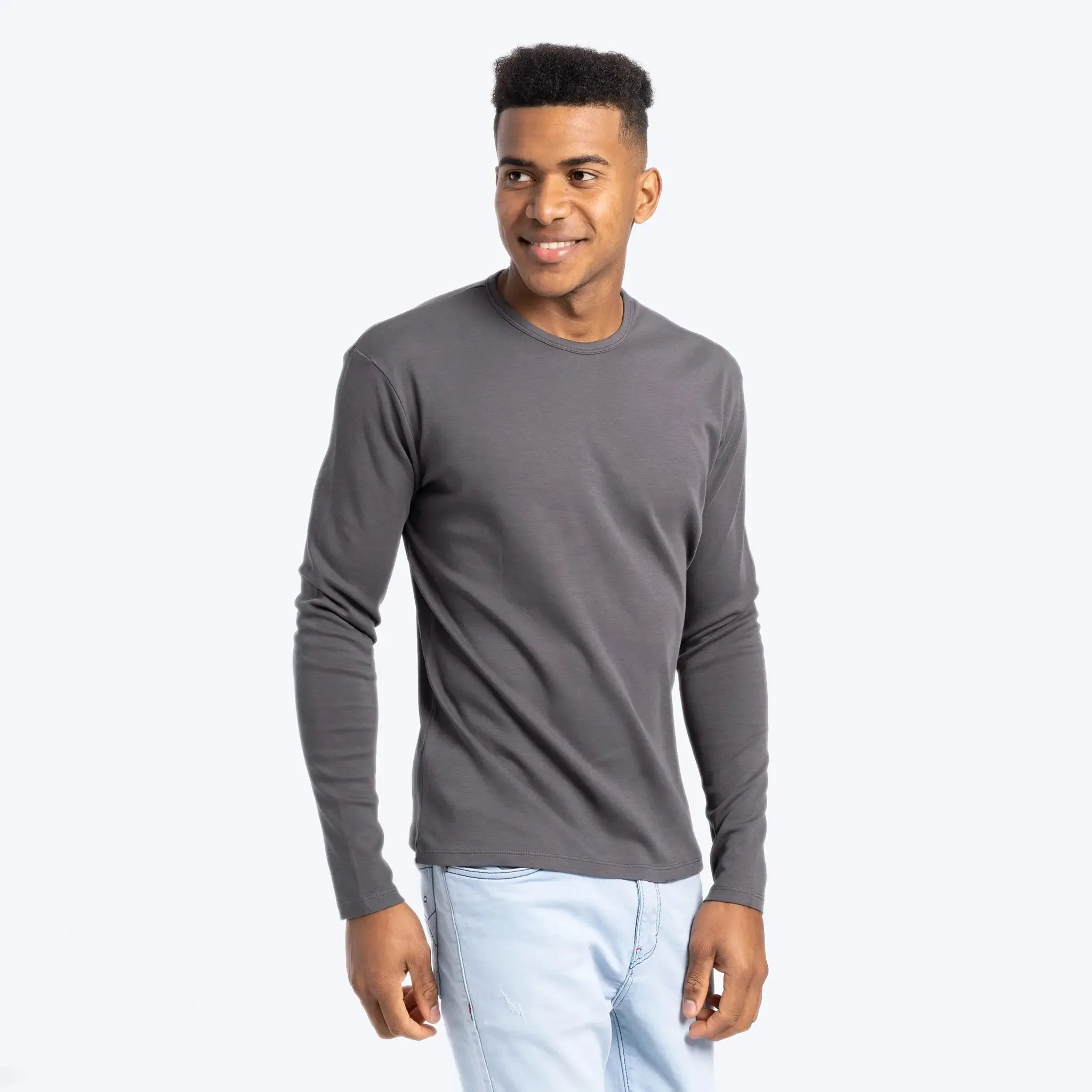 6 Pack - Men's Organic Pima Cotton Long Sleeve Shirts