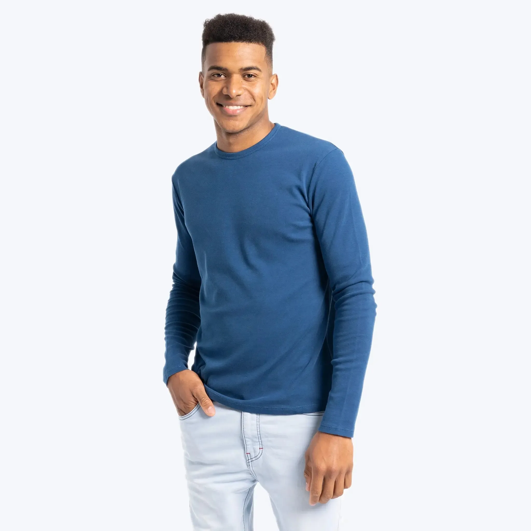 6 Pack - Men's Organic Pima Cotton Long Sleeve Shirts