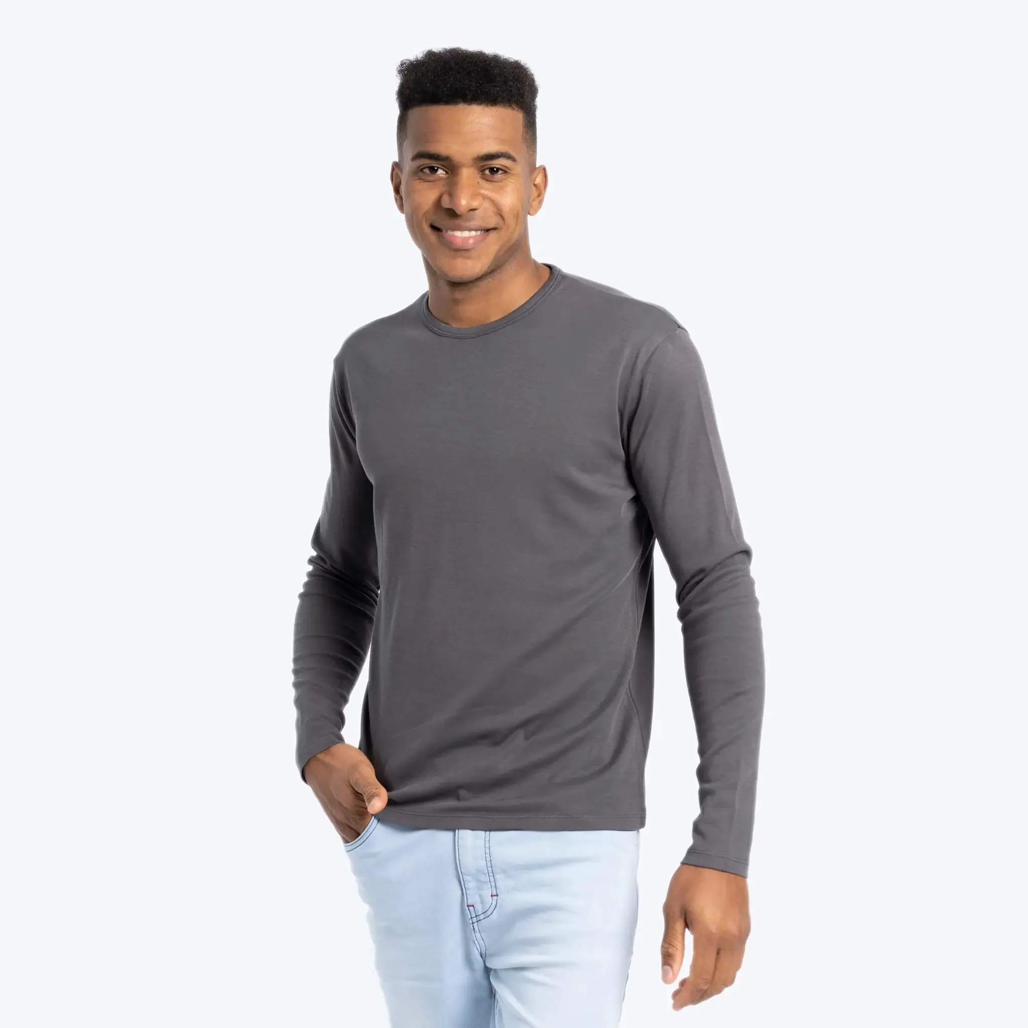 6 Pack - Men's Organic Pima Cotton Long Sleeve Shirts