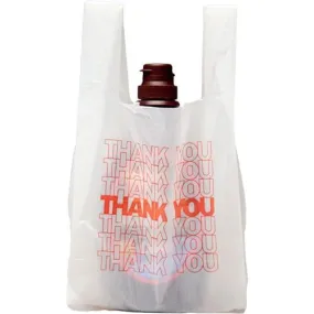 6" x 4" x 15" - "Thank You" Shopping Bags 0.65 mil