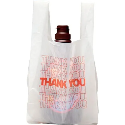 6" x 4" x 15" - "Thank You" Shopping Bags 0.65 mil