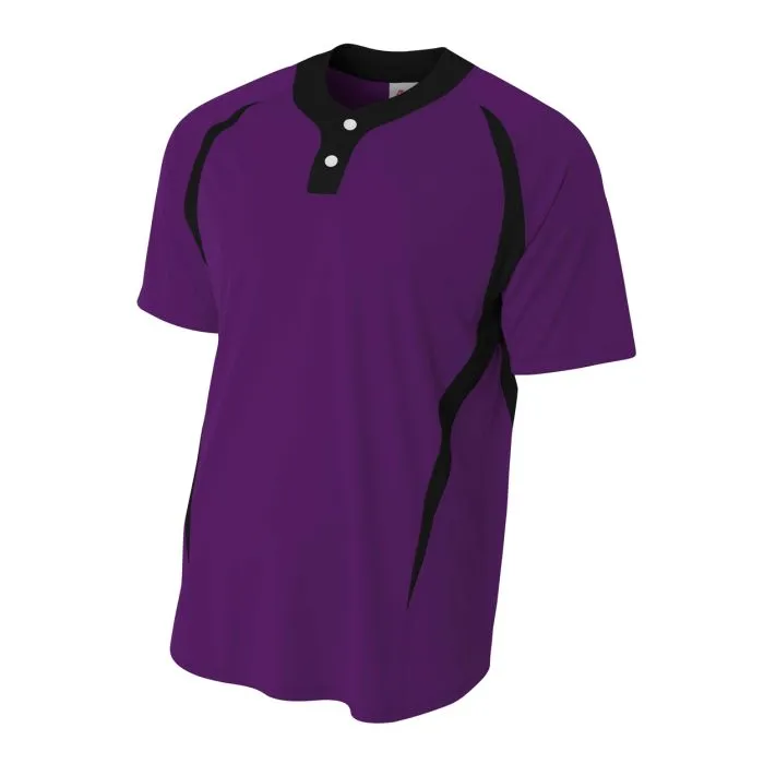 A4 Men's 2-Button Color Block Henley