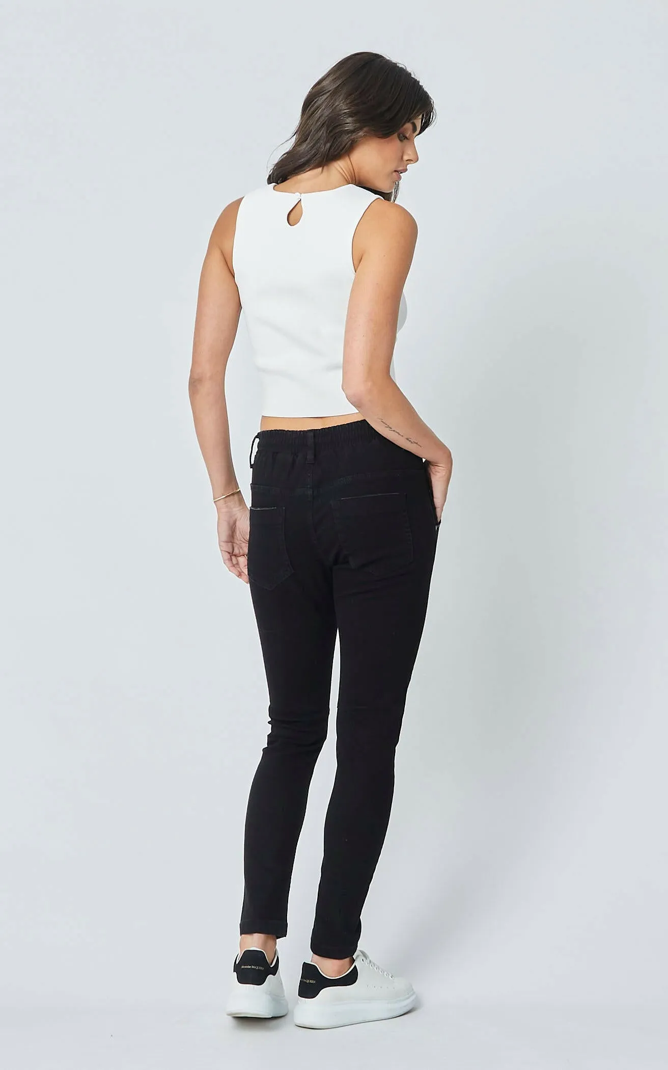 Active Black Ankle Length Jeans