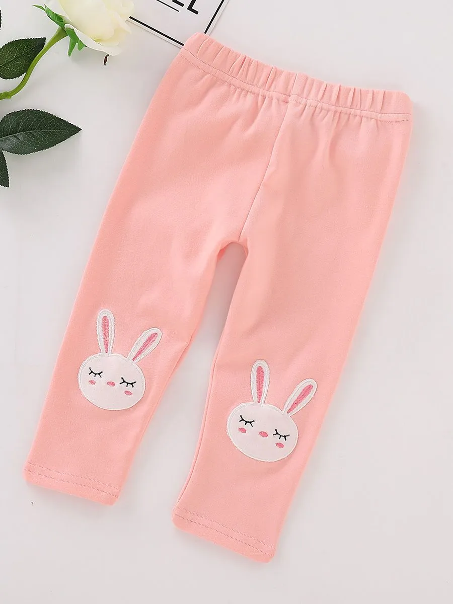 Adorable Toddler Girls Bunny Pink Render Trousers