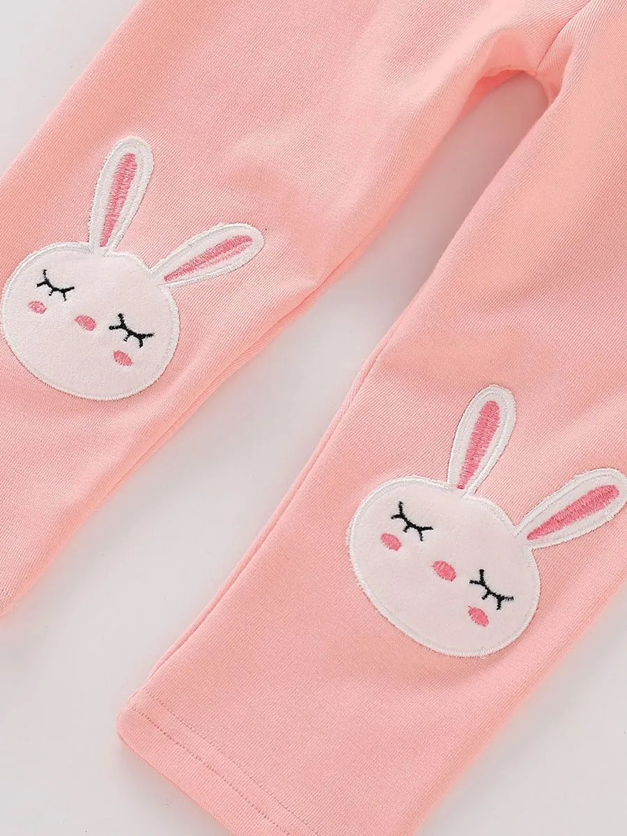 Adorable Toddler Girls Bunny Pink Render Trousers