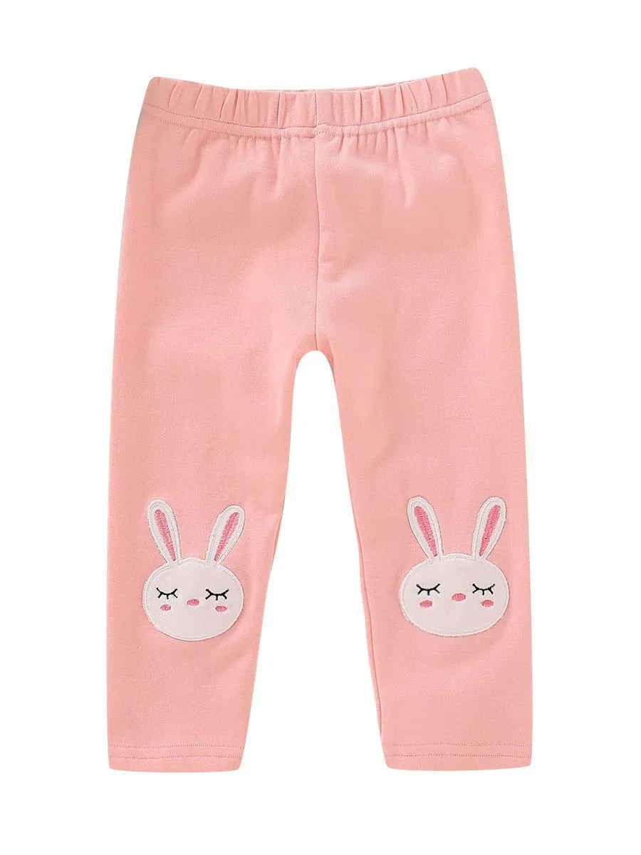 Adorable Toddler Girls Bunny Pink Render Trousers