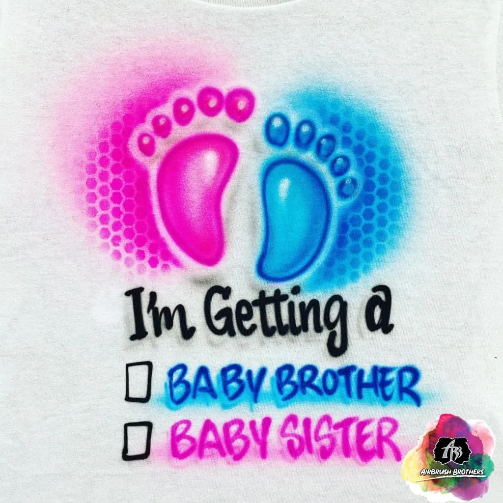 Airbrush Baby Gender Reveal Checkoff Shirt Design