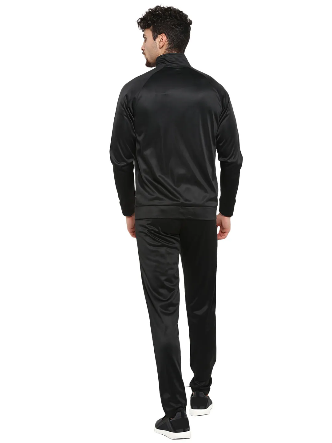 Alcis Men Solid Black Tracksuits