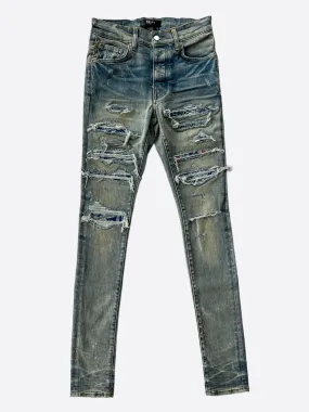 Amiri Blue Pajama Patch Thrasher Jeans