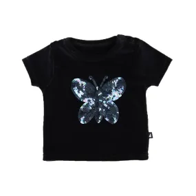 Anarkid Black Butterfly Sequins SS Tee