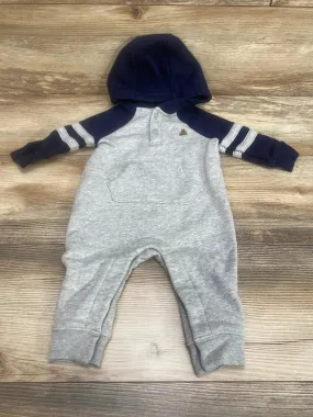 Baby Gap Hooded Coverall Navy/Grey sz 3-6m