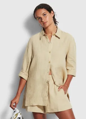 Beach Linen Shirt - Olive