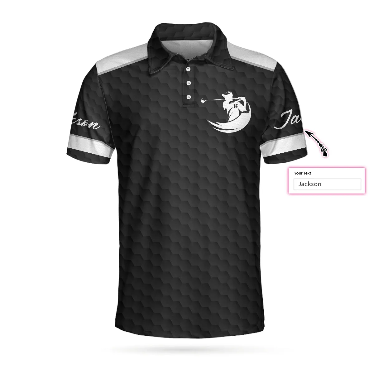 Best Papa By Par Black Golf Pattern Custom Polo Shirt, Personalized Polo Shirt, Best Golf Shirt For Men