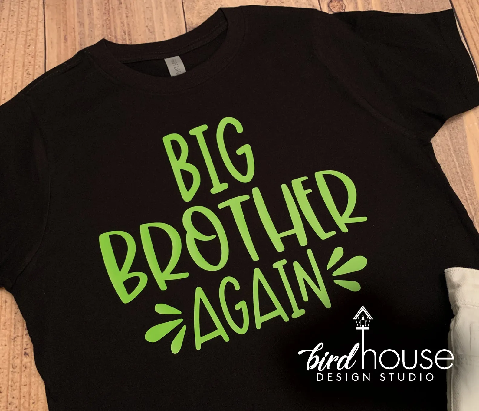 Big Brother Again Finally, Cute Pregnancy Announcement Shirt, Custom Any Text or Color