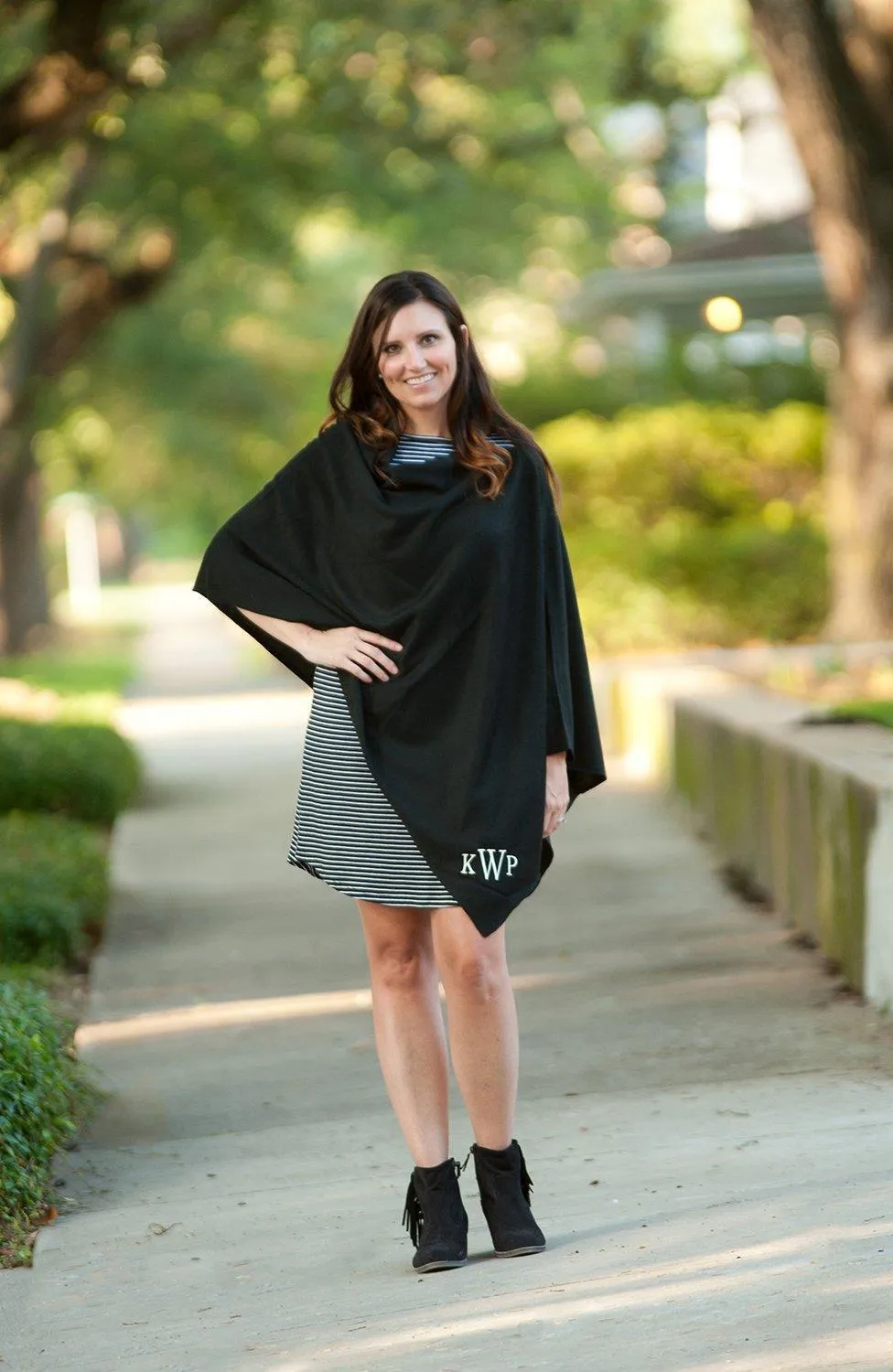 Black Chelsea Poncho - Personalized