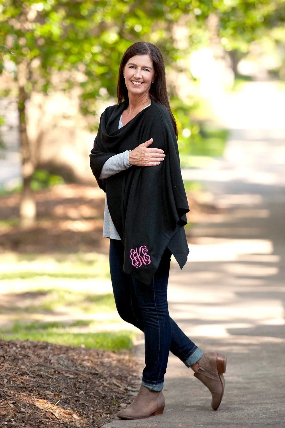 Black Chelsea Poncho - Personalized