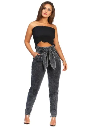 Bow Together-  BlacDenim Pants