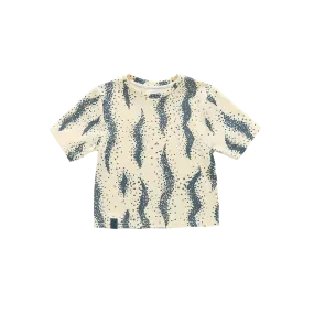 Boxy T-Shirt with All Over Print | Cream