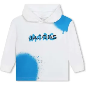 Boys White Graffiti Hoodie