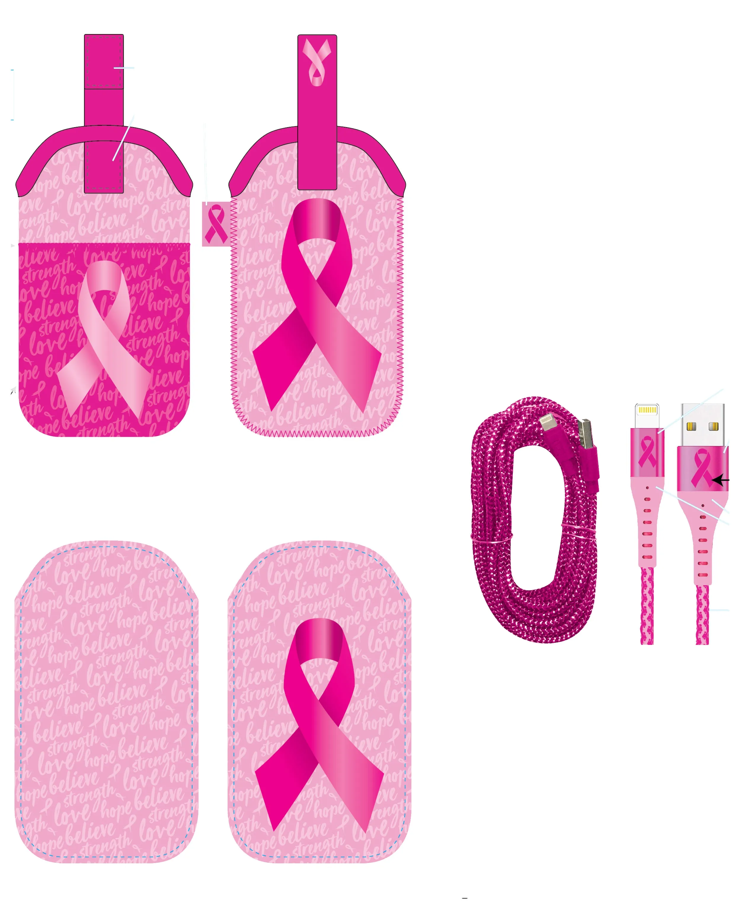 Breast Cancer Awareness Pink Assortment Floor Display - 68 Pieces Per Retail Ready Display 88339