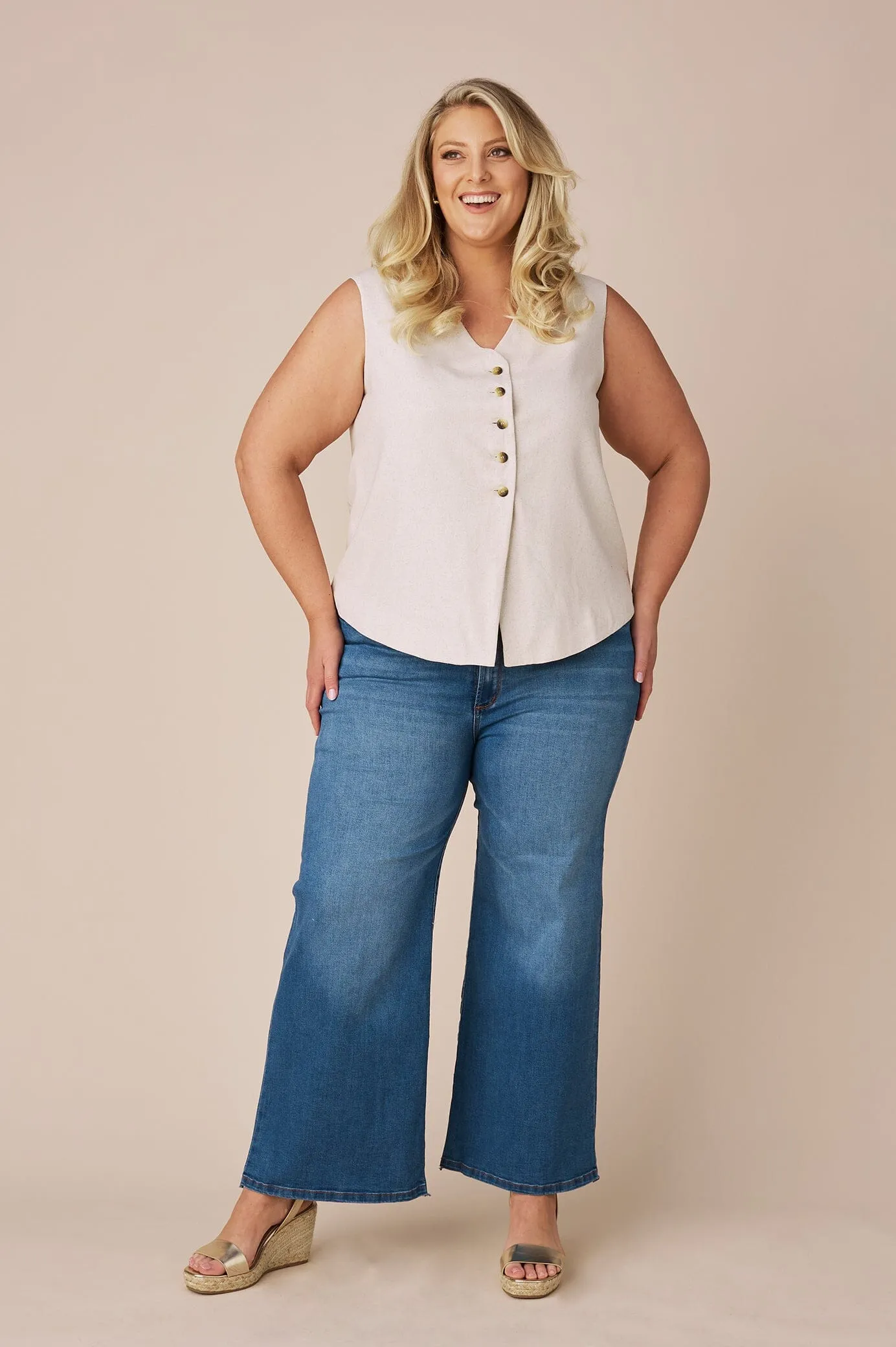 Cammy High Rise Wide Leg Denim Jeans