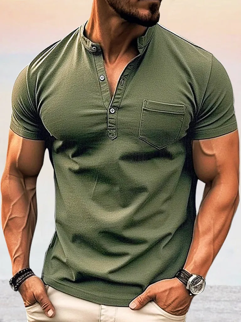 Casual Soft Henley Shirt