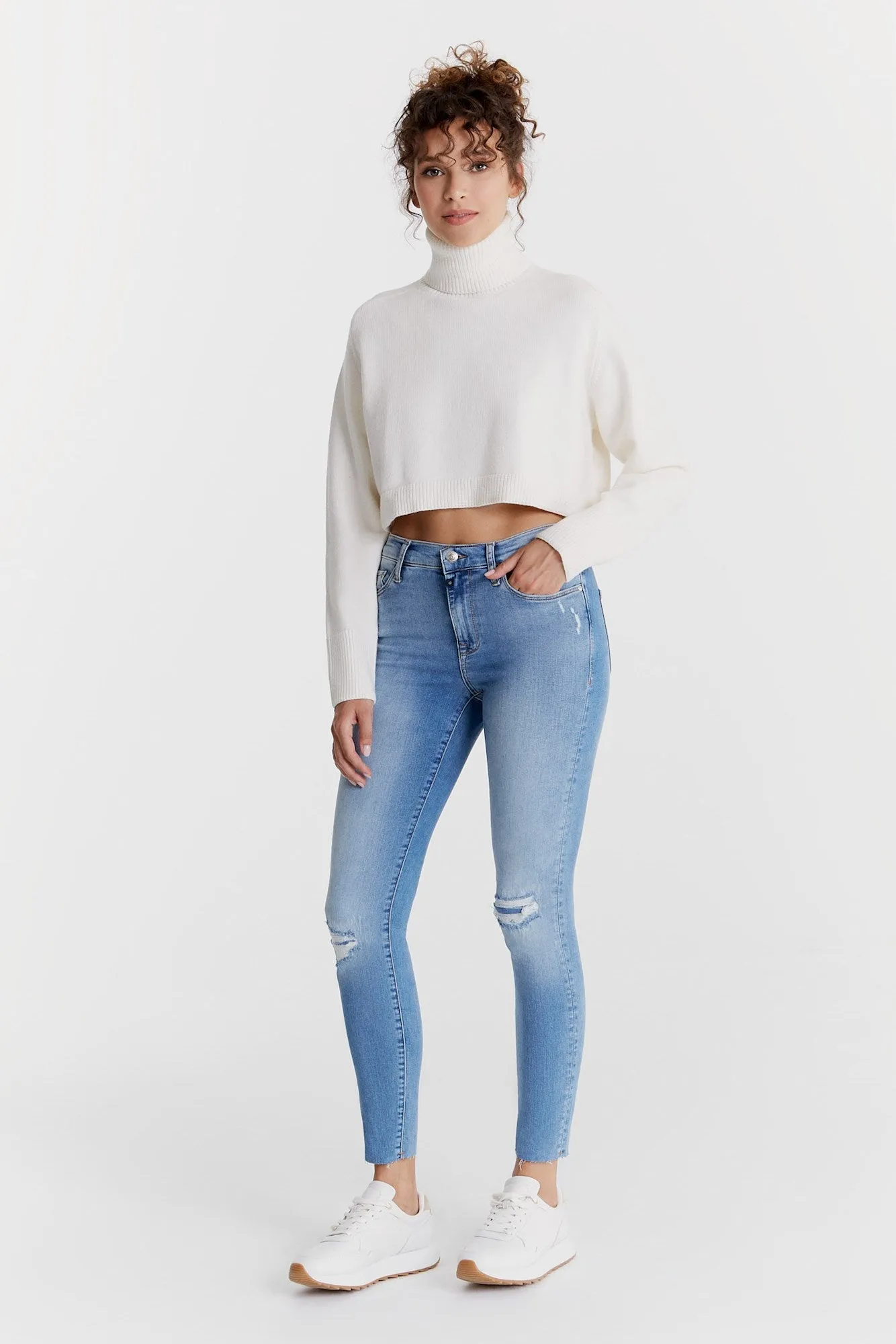 C.O.J JEANS LINA SUPER SKINNY STRETCH blue destroyed