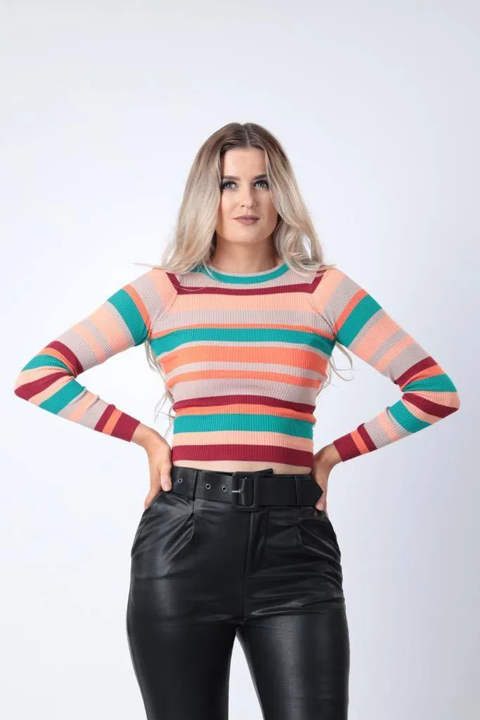 Colourful Striped Knitted Jumper