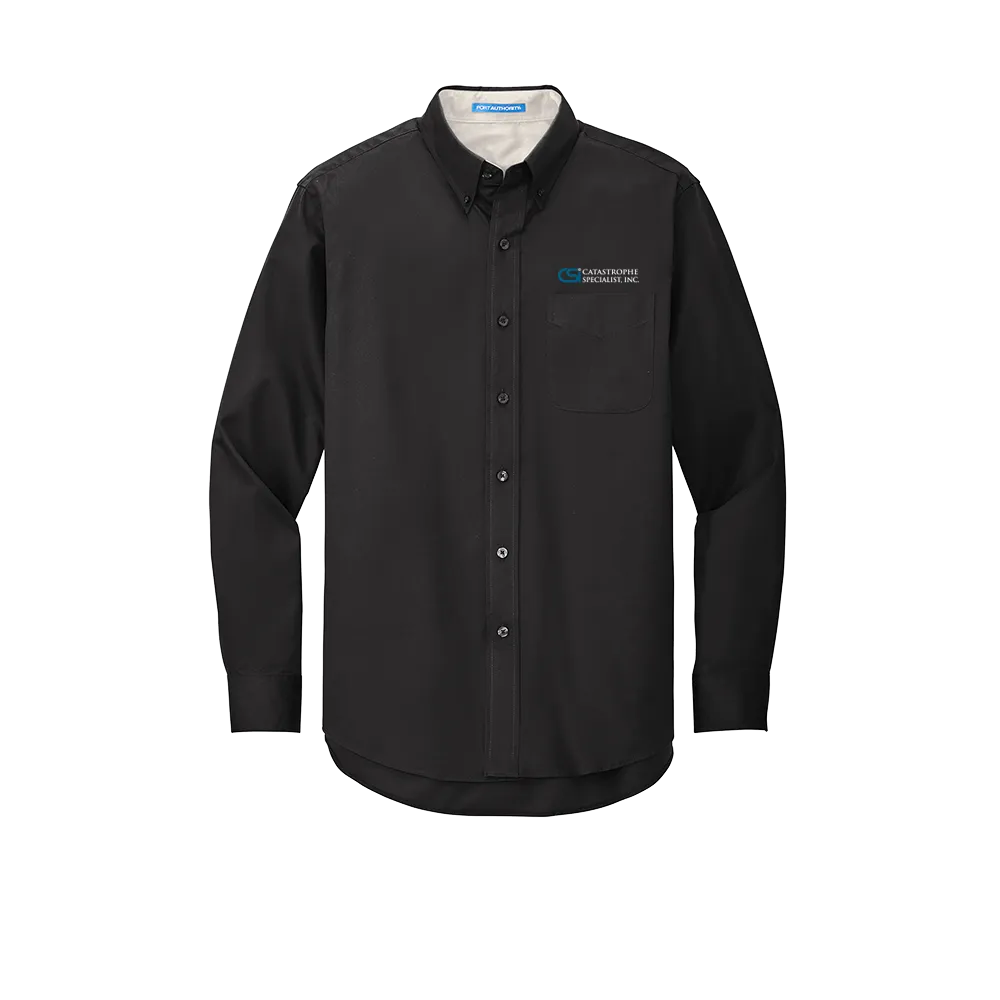 CSI Catastrophe Specialist, Inc Silk Touch™ Long Sleeve Easy Care Shirt - Black