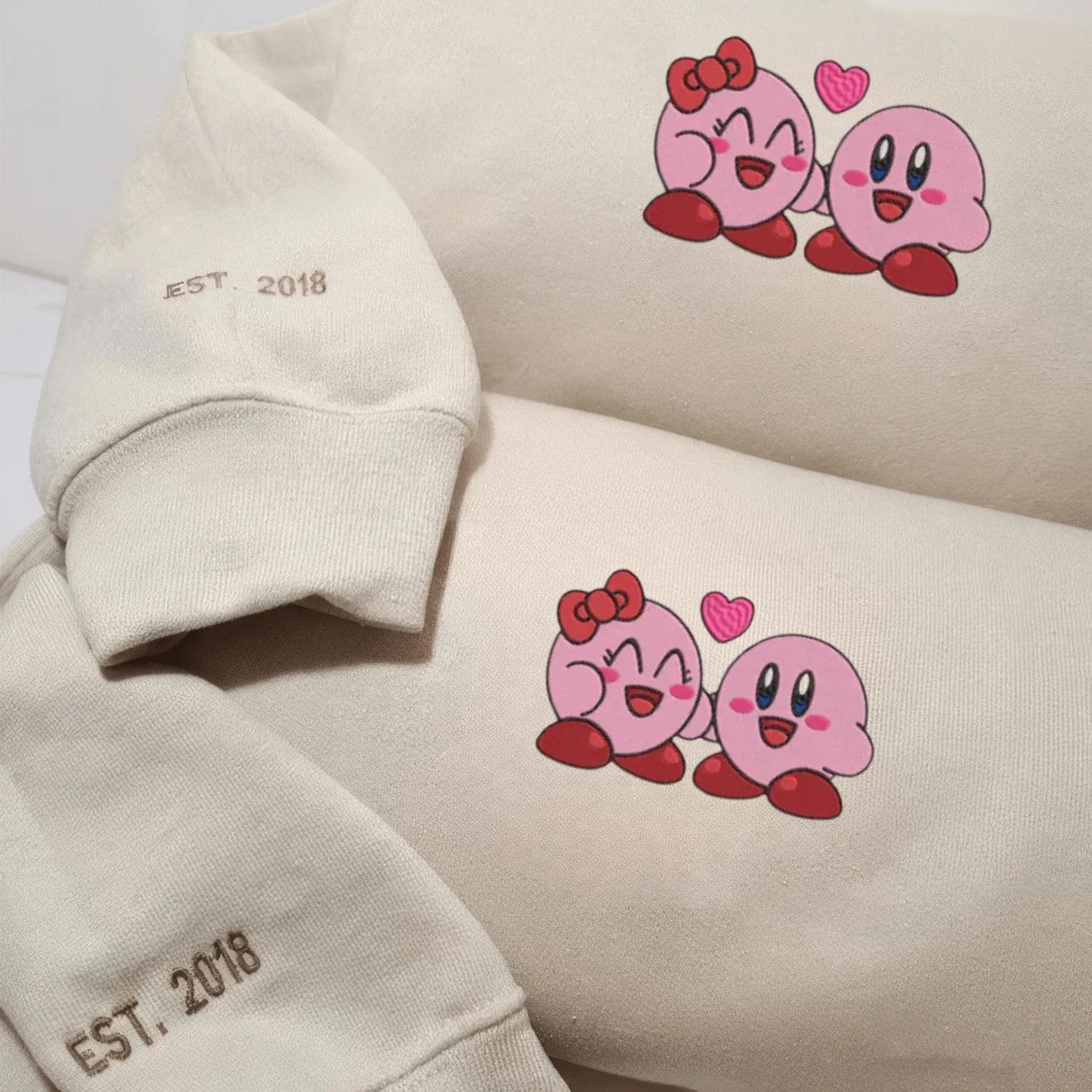 Cute Kirb Couple Matching Hoodies – Custom Cute Sweatshirts for Couples