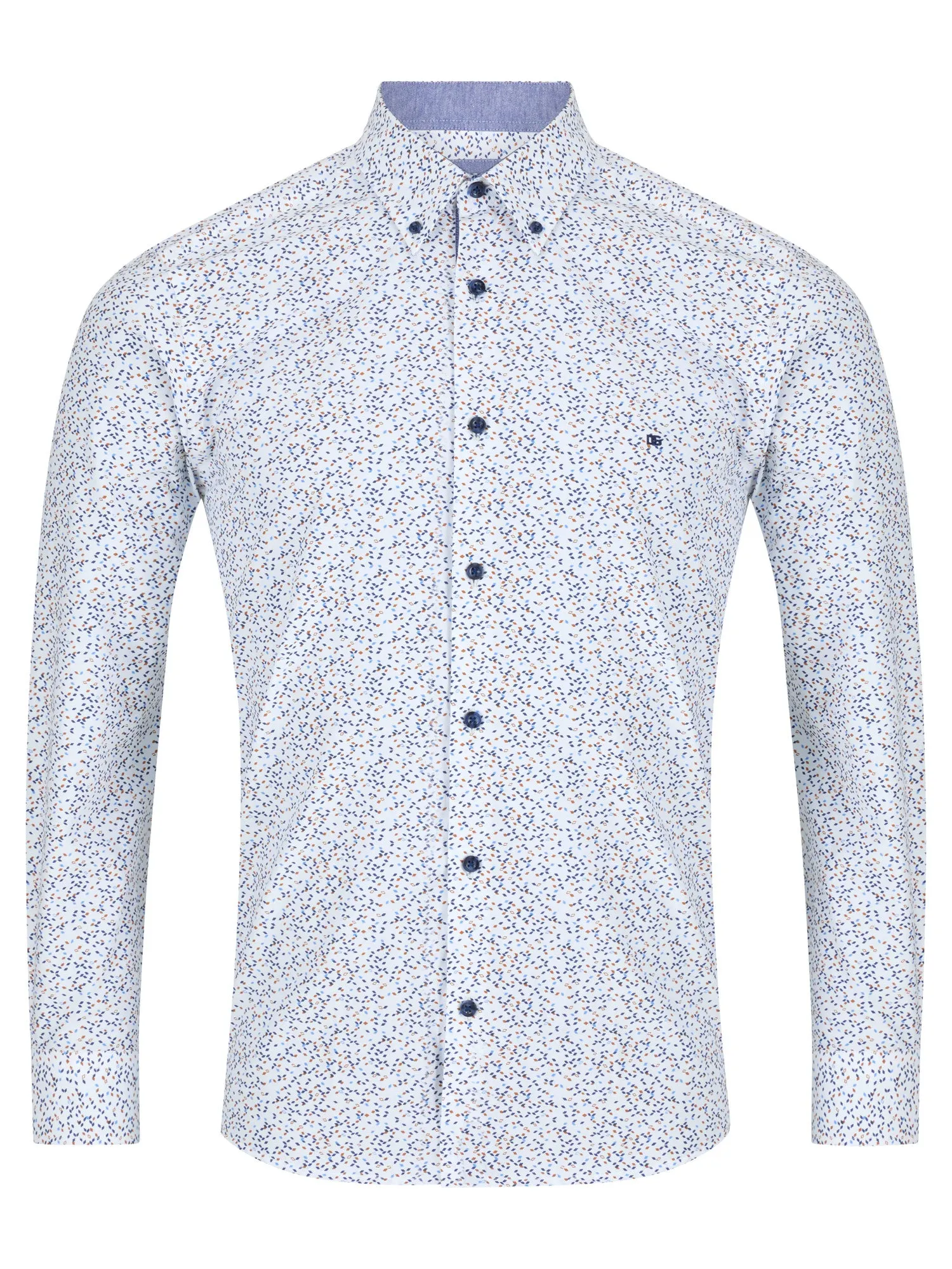 DG's Drifter Navy and White Geneva Short Sleeve Casual Shirt