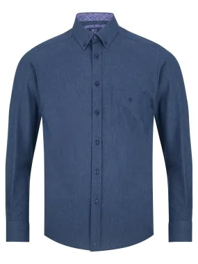 DRIFTER Dark Blue Geneva Long Sleeve Casual Shirt