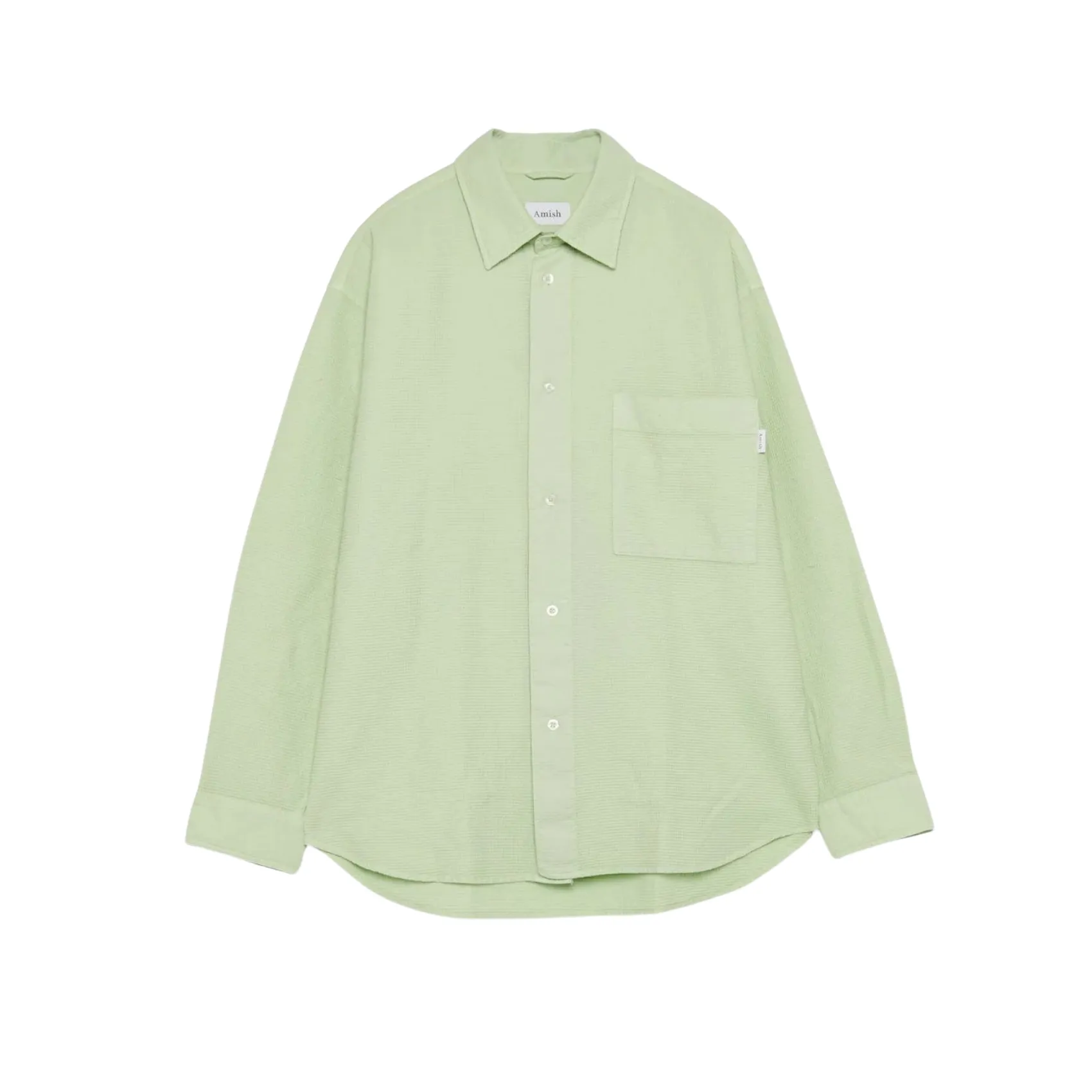 Dropped Shirt Amish Organic Waffle Dyed - Pale Green