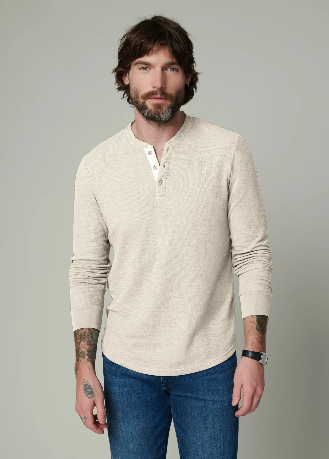 DWIGHT DOUBLE-FACE HENLEY