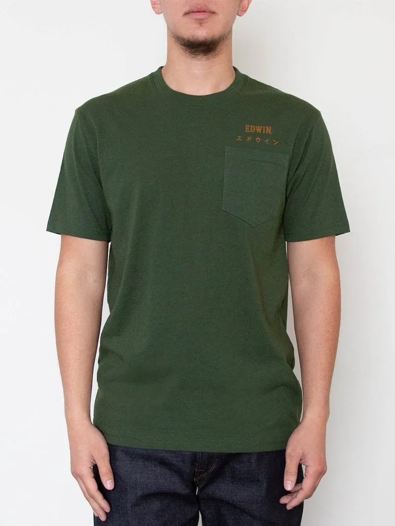 Edwin Jeans Organic Cotton Pocket T-Shirt Midori Green