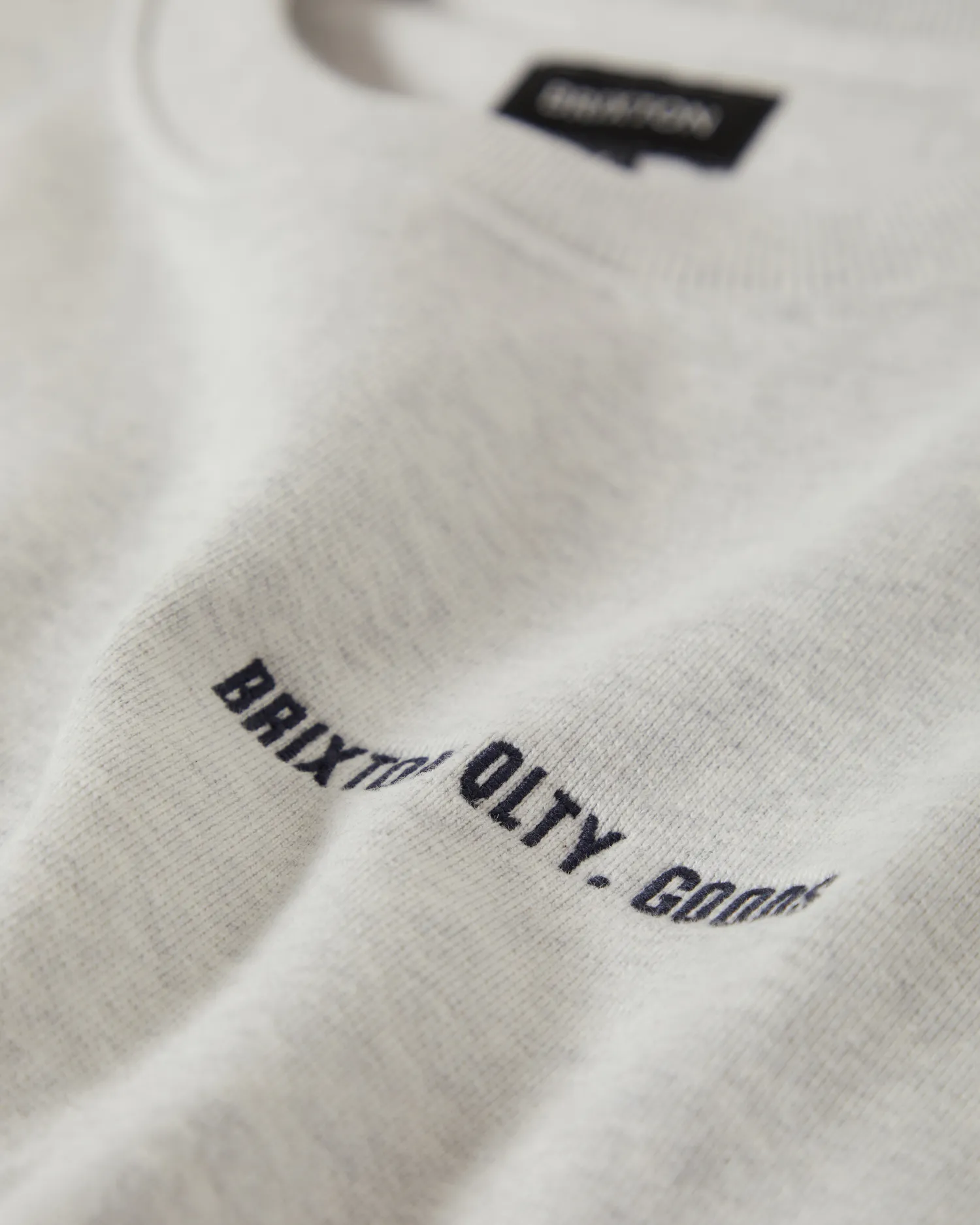 Embroidered Heavyweight Crew Sweatshirt in Heather Grey Ash