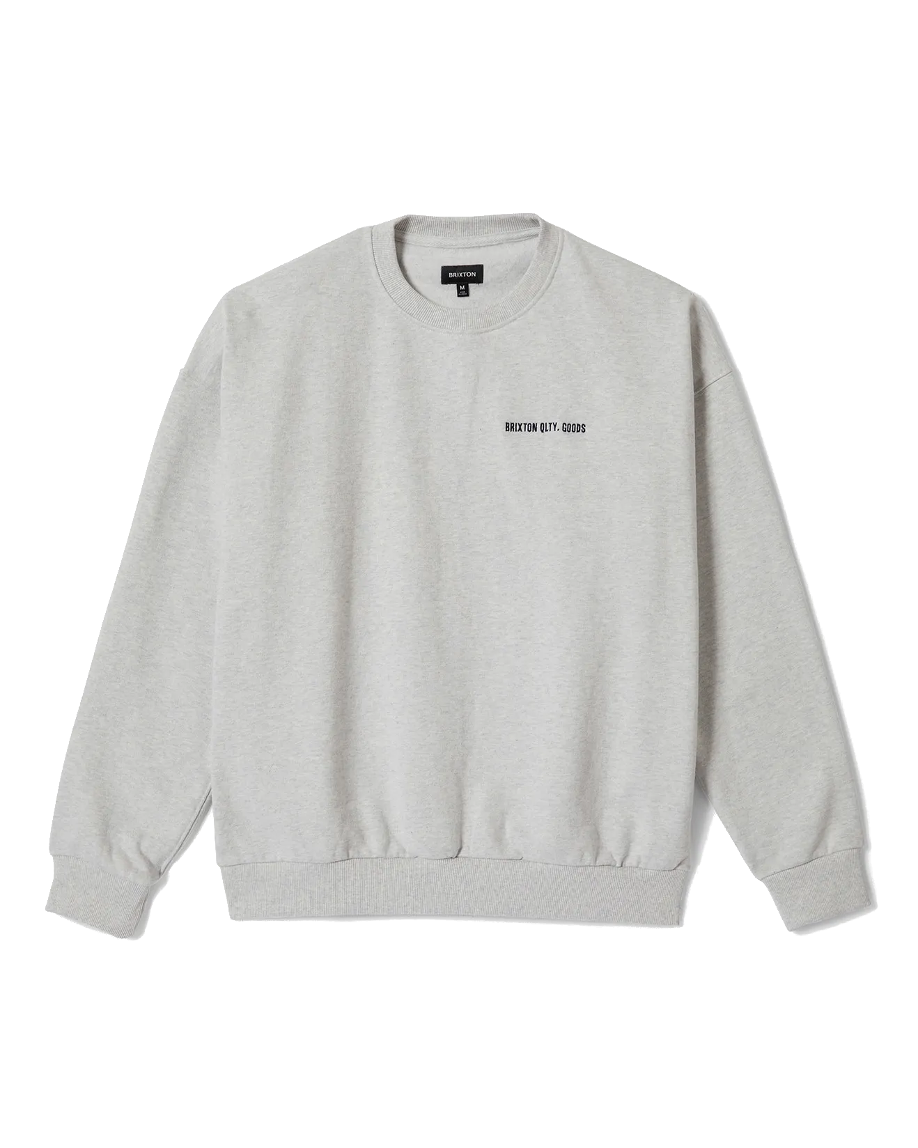 Embroidered Heavyweight Crew Sweatshirt in Heather Grey Ash