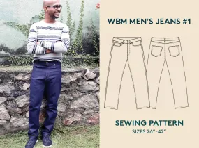 Five Pocket Jeans Mens Paper Pattern - Wardrobe by Me