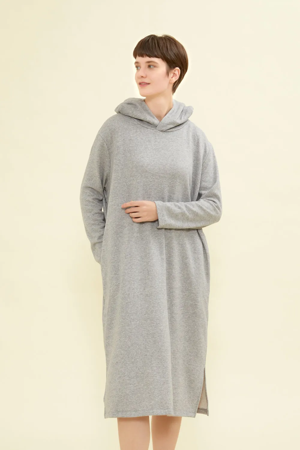 Fleece-Lined Hooded Sweatshirt Nursing Dress