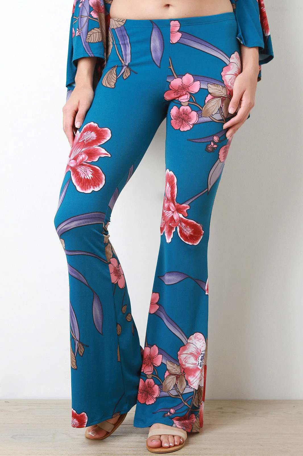 Floral Bell Bottom Pants