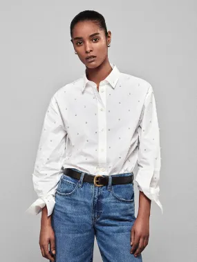 Frame - The Oversized Pearl Pocket Shirt in White